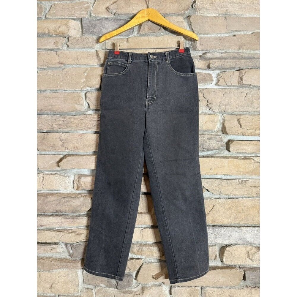 VTG 80s Womens Sz 10 PS Gitano Denim Jeans Gray or Faded Black White Stitchin